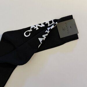 Canali Luxury Designer Black  Logo Socks